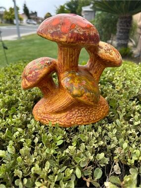 Vintage decorative ceramic mushroom figurine